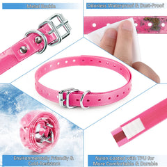 LuckinPET adjustable-fit pink collar strap compatible with many brands for a custom fit.