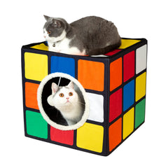 LUCKITTY Cat Condo Puzzle Cube provides engaging play and cozy downtime.