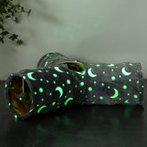 LUCKITTY Cat Tube Tunnel glows in the dark for a cozy night playtime.