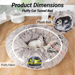 LUCKITTY cat tunnel bed circle configuration encourages social play.
