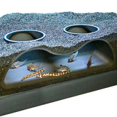Lucky Critter underground tunnel cave two-hole provides natural hiding and clear viewing in your aquarium.