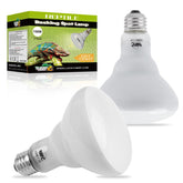 LUCKY HERP 150W heat lamp bulb basking spot warms terrarium for reptiles.