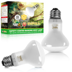 LUCKY HERP 50W reptile heat lamp bulb for steady basking warmth