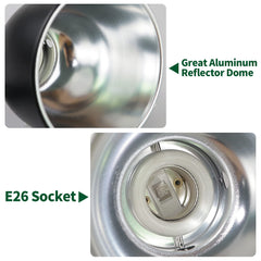 LUCKY HERP E26 ceramic lamp cap compatibility simplifies mounting with standard fixtures.