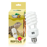 Lucky Herp UVA UVB reptile light 10.0 with steady UVB exposure for terrariums.
