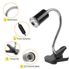 LUCKY HERP two 50W UVB bulbs provide UVA and UVB exposure.
