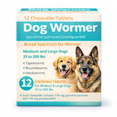 Luckyond chewable tablet packaging shown for convenient at-home de-wormer dosing.
