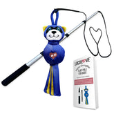 LUCOLOVE Flirt Pole 35 inch extended for backyard play, promotes active engagement
