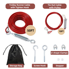 LUFFWELL 10ft tie-out cable shown for extended freedom during outdoor use