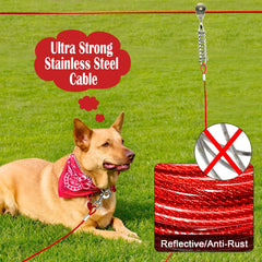 LUFFWELL 15ft tie-out cable provides quick, secure leash extension during play