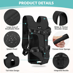 Lukovee dog carrier with adjustable straps and foam padding for comfort.
