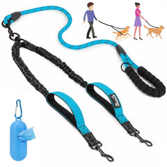 Lukovee Double Dog Leash with 360° Swivel for tangle-free walks