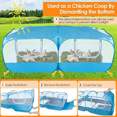 Lukovee playpen showing four zipper doors for easy access and feeding.