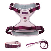 LULUPET pink dog harness back view with a control handle for quick restraint