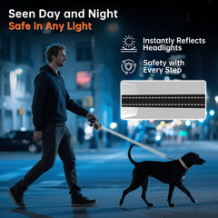 LULUPET integrated poop bag dispenser keeps cleanup convenient on every walk.
