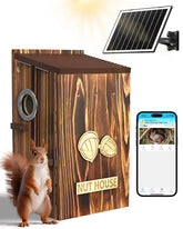 LuminiCam Squirrel Box front view with predator-resistant outdoor nesting.