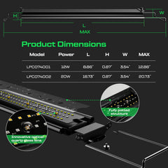 LuminPacific 20W UVB strip with presets demonstrates easy mode selection per species.
