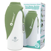 LumoLeaf insulated dog bottle with cap lid keeps water secure on travels