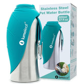Lumoleaf portable dog water bottle with 27oz capacity for on-the-go hydration.