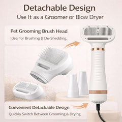 LUMUTATA steam grooming lifts fur and reduces static during shedding.