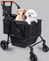 LUODIER dog stroller front view with easy entry for pets
