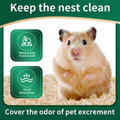 Luoglude natural aspen shavings close-up showing soft, fluffy texture ideal for small pets.