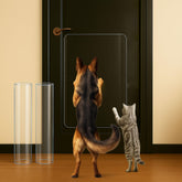 Lupvar dog door scratch protector on door surface, clear and durable shield