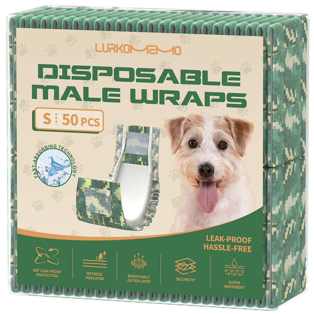LURKOMEMO dog diapers male dry core deliver long-lasting dryness for daily wear.