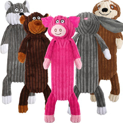 Luudoogs no-stuffing squeaky toy pack for large dogs promotes safe, easy cleanup during play