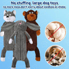 Luudoogs no-stuffing squeaky toy with plush design sparks active solo play