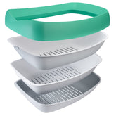 Luuup litter box with three sift trays for quick waste separation.