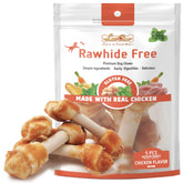 LuvChew Chicken Dog Chew Bones medium pack front view, protein-rich treat