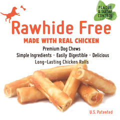 Handmade LuvChew chicken rolls mini preparation detail