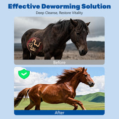 Luxekem dewormer used with horses and poultry during routine care.
