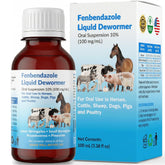 Luxekem dewormer bottle being poured to start a treatment for animals.