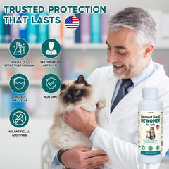 LuxeVib Dewormer liquid mixed with food shows seamless integration into meals