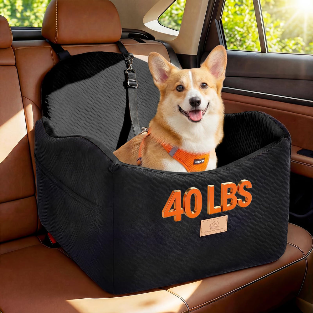 LUXYBEE dog car seat soft surface offers cozy comfort during drives.