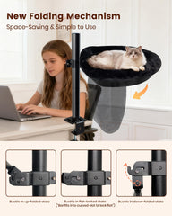 L&W BROS cat desk bed 360-degree swivel for flexible positioning