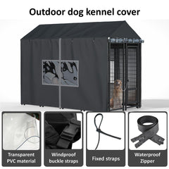 LYBOSH kennel cover front door window PVC lets light in while guarding against rain.