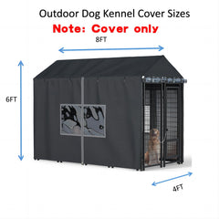 LYBOSH kennel cover side view shows secure fit and weather resistance.