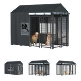 LYBOSH outdoor kennel cover fully protects an 8x4x6 kennel from rain and wind.