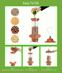 LYKENTOR chew-proof metal construction keeps the feeder sturdy against curious wildlife.