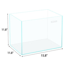 LYPHARD AQUARIUMS ultra-clear low-iron glass close-up shows crystal clarity and smooth edges.