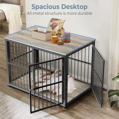 Lyromix 43'' dog crate end table assembly shows modular design for flexible setups.