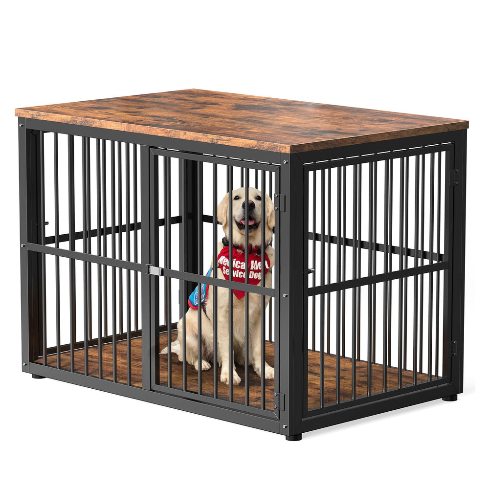 Lyromix 43 inch dog crate front view showing spacious interior