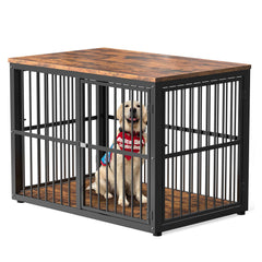 Lyromix 43 inch dog crate front view showing spacious interior