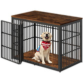 Lyromix 54-inch dog crate front view with foldable door for easy access