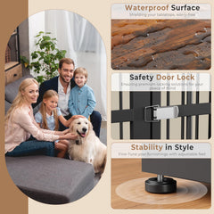 Lyromix dog crate furniture L-shaped corner setup enhances room flow