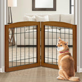 LZRS 2-panel wood dog gate assembly showing sturdy frame for indoor use
