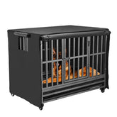 M JJYPET 42-inch crate cover front view showing snug fit and privacy